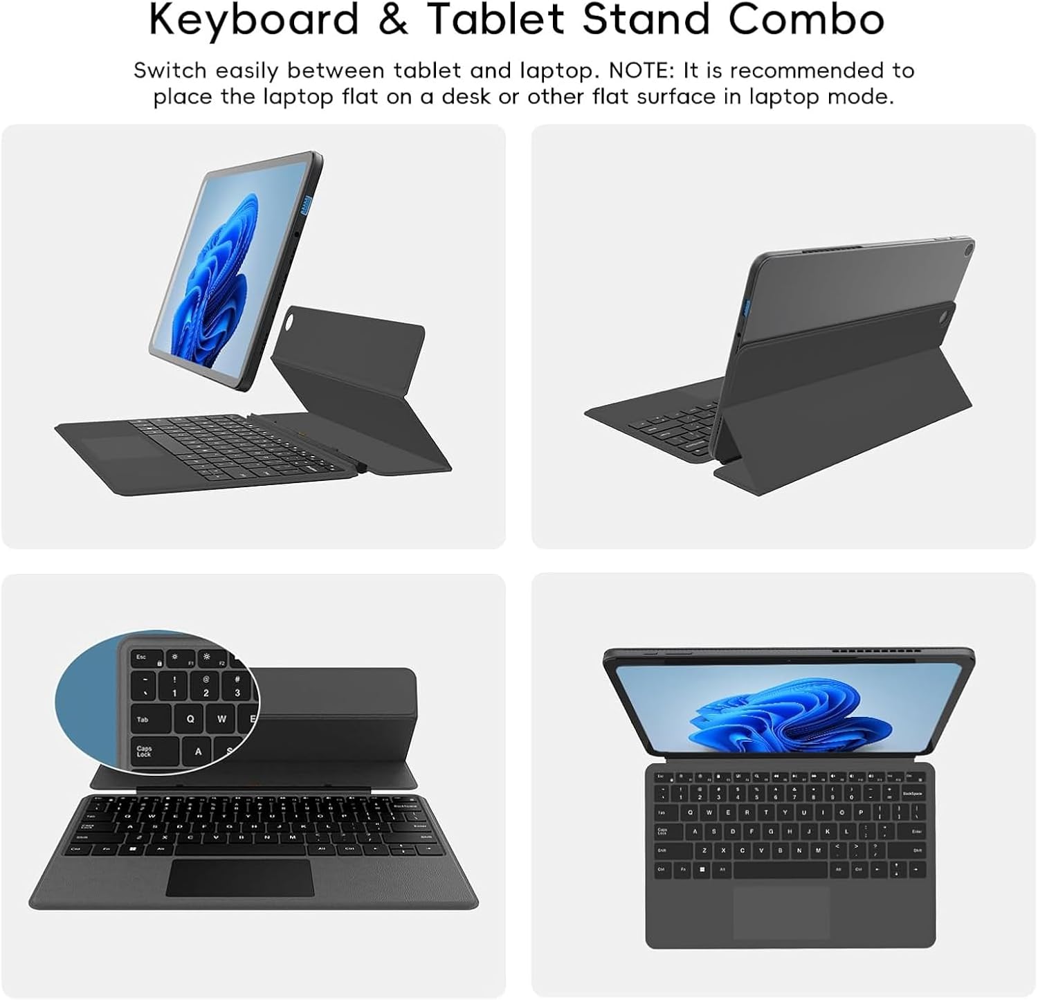 2-in-1 Laptop/Tablet, 12" 2K FHD IPS Touchscreen, 12GB RAM 256GB SSD | Windows 11 PC with Magnetic Keyboard, 6500Y Processor, USB-C, 2 Stereo Speakers for Home Office Students Business - Image 5