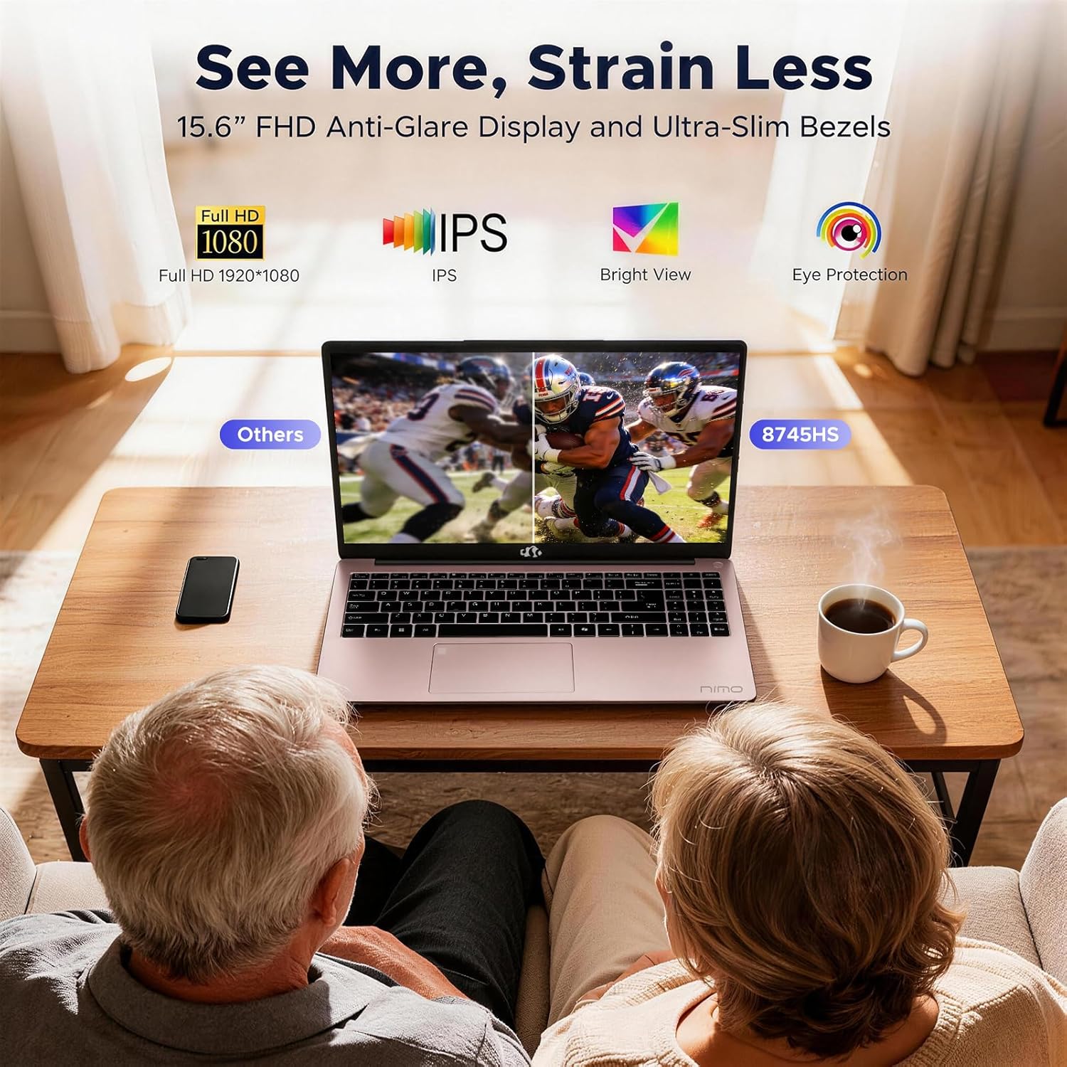 NIMO 15.6" AI-Productivity Light Gaming-Laptop, AMD Ryzen 7 8745HS Radeon 780M (Beat R9 7940HS), 64GB DDR5 2TB SSD, USB4 100W USB-C PD for Creative Projects, College Creators & AI Work, 2Yr-Warranty - Image 5