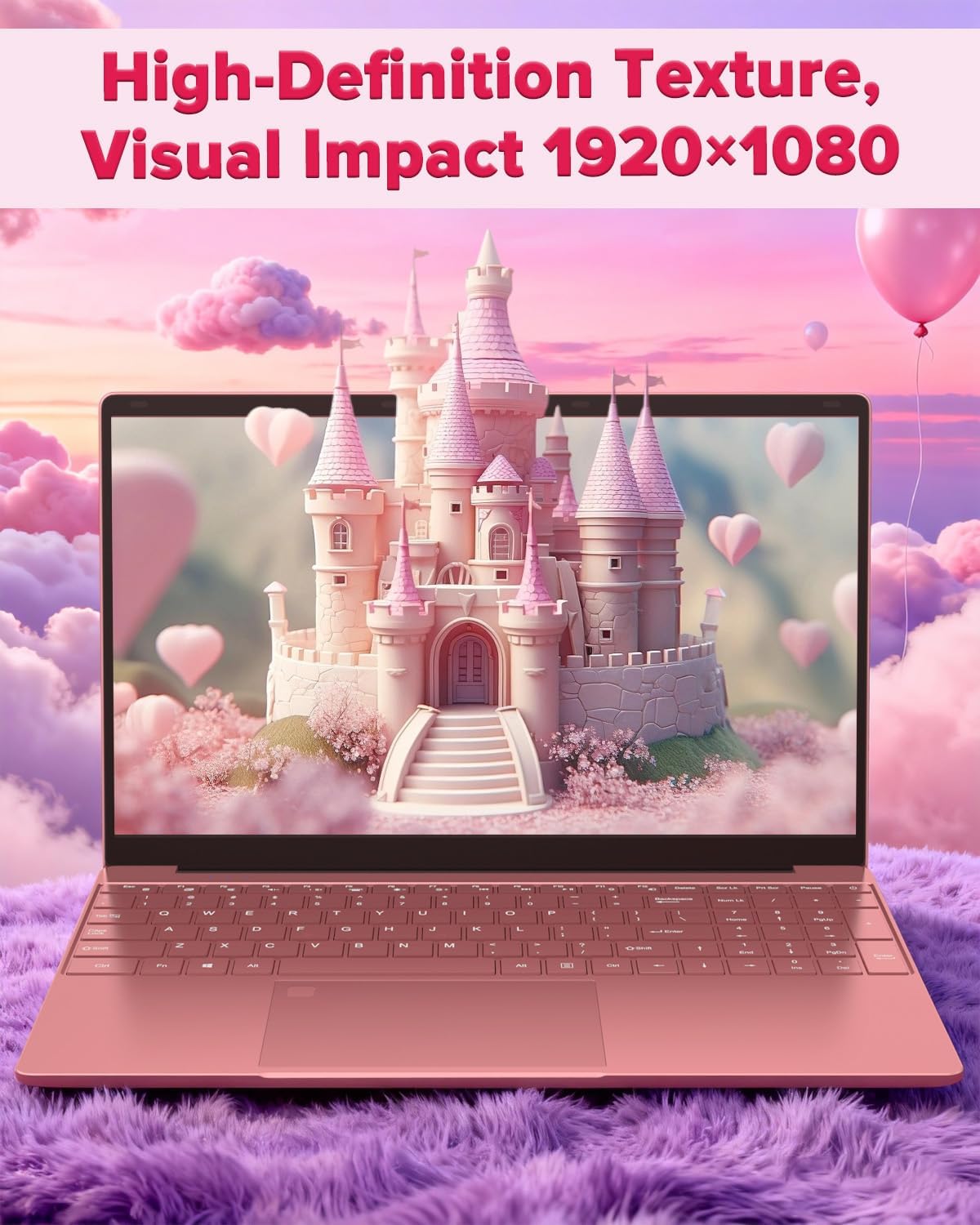 2026 Latest Laptop Computer Notebook,15.6" IPS FHD Display,8GB RAM 256GB SSD,Celeron N5100 Processor,WiFi5,BT5.0,USB3.0,Backlit keyboard,Fingerprint for Business Home Office and Students,Rose Gold - Image 3
