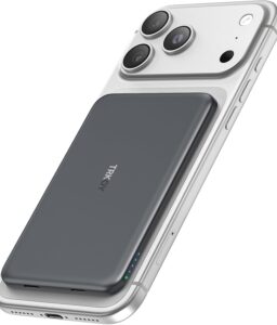 for Magsafe Portable Charger, 5000mAh Slim Wireless Magnetic Power Bank | Travel Essential for MagSafe Battery Pack with USB C Charging, Compatible with 17/16/15/14/13/12 Series (Graphite Gray)