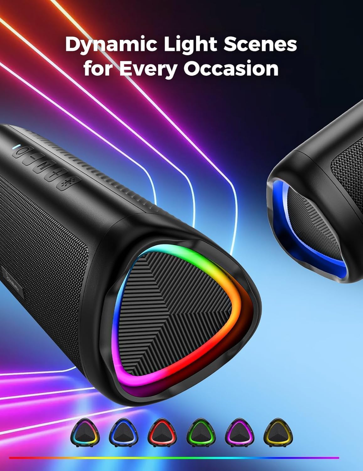 Bluetooth Speaker, 20W HD Sound, Portable Wireless, IPX5 Waterproof, Up to 24H Playtime, TWS Pairing, for Home/Party/Outdoor/Camping/Beach Essentials, Electronic Gadgets, Birthday Gift (Black) - Image 3