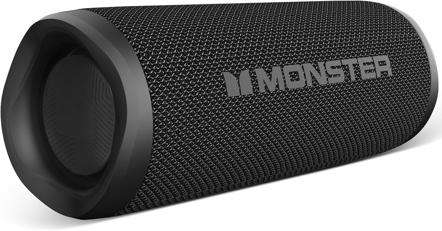 Monster S620 Bluetooth Speaker, Wireless Portable Outdoor Bluetooth Speakers, 60W True Wireless Stereo IPX8 Waterproof, Dual PairingBluetooth 5.4 Built-in Mic, Perfect for Home, Black