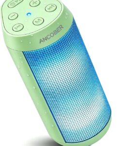 Portable Bluetooth Speaker, Powerful HD Stereo Loud/30H Playtime/IPX4 Waterproof for Outdoor Home/8 Dynamic Lights/Wireless BT 5.3/AUX, Travel|Camping|Beach Essentials, School Supplies, Birthday Gifts